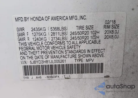 2018 Acura Mdx Advance Package z USA, uszkodzony, nr VIN 5J8YD3H81JL005261